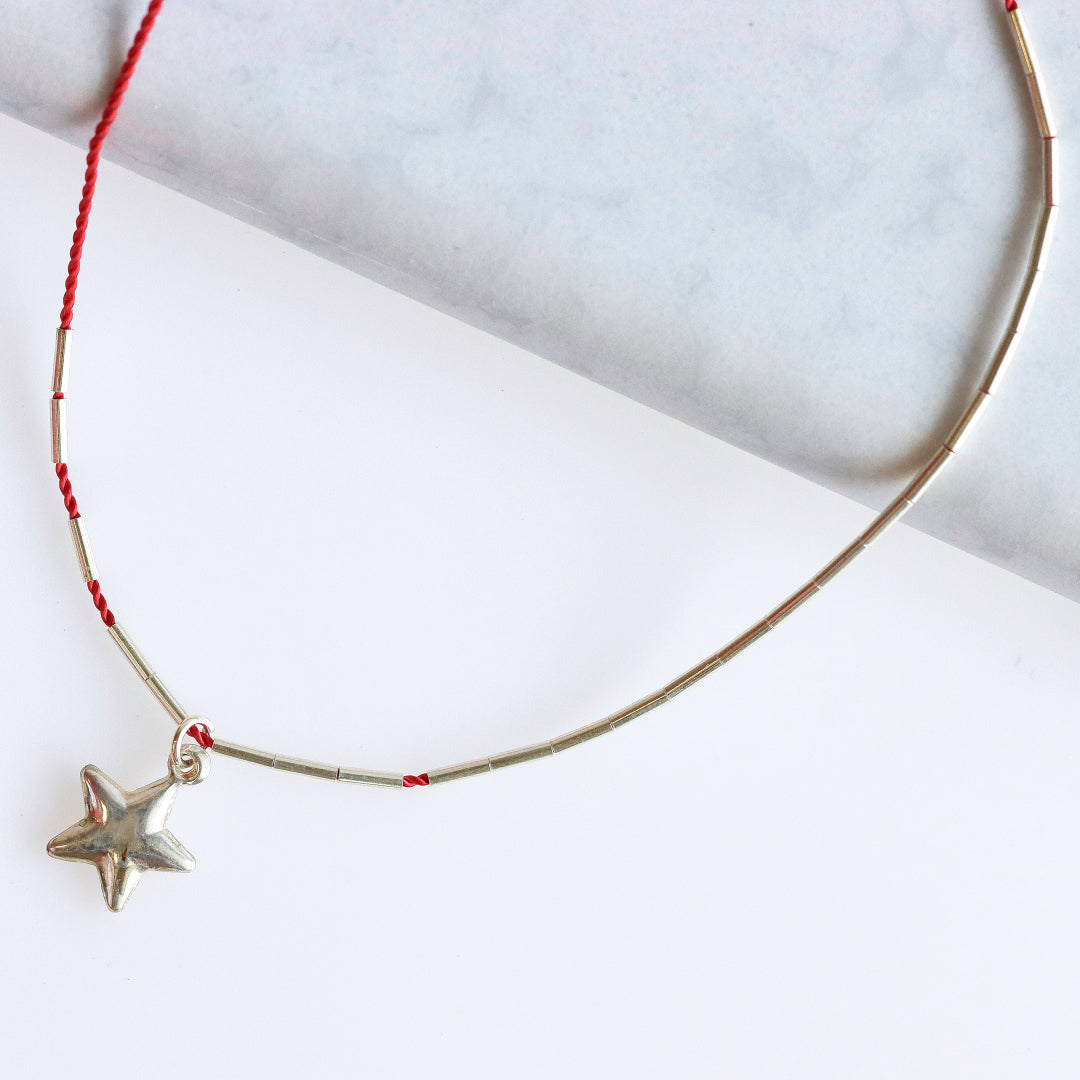 Friendship Star Necklace Red