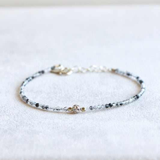 Lace Tourmalinated Quartz Stacking Bracelet