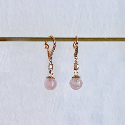 Rose Quartz Drop Earrings