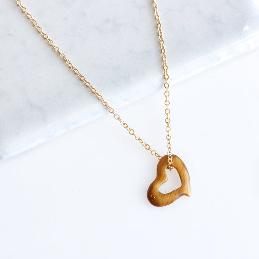 Tigers Eye Heart Necklace
