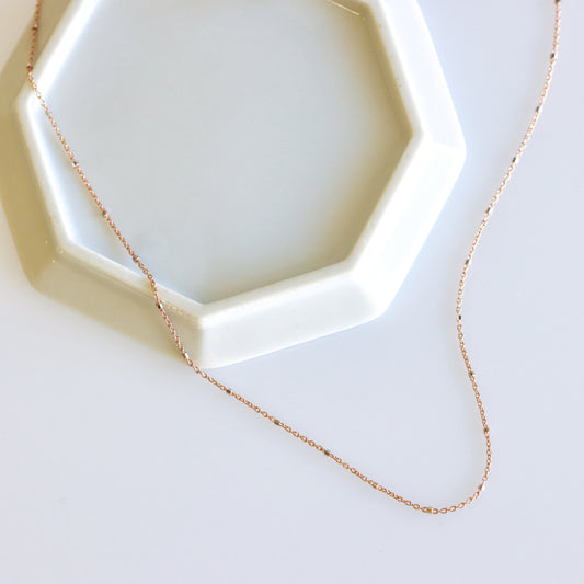 Nugget Chain Necklace Rose Gold