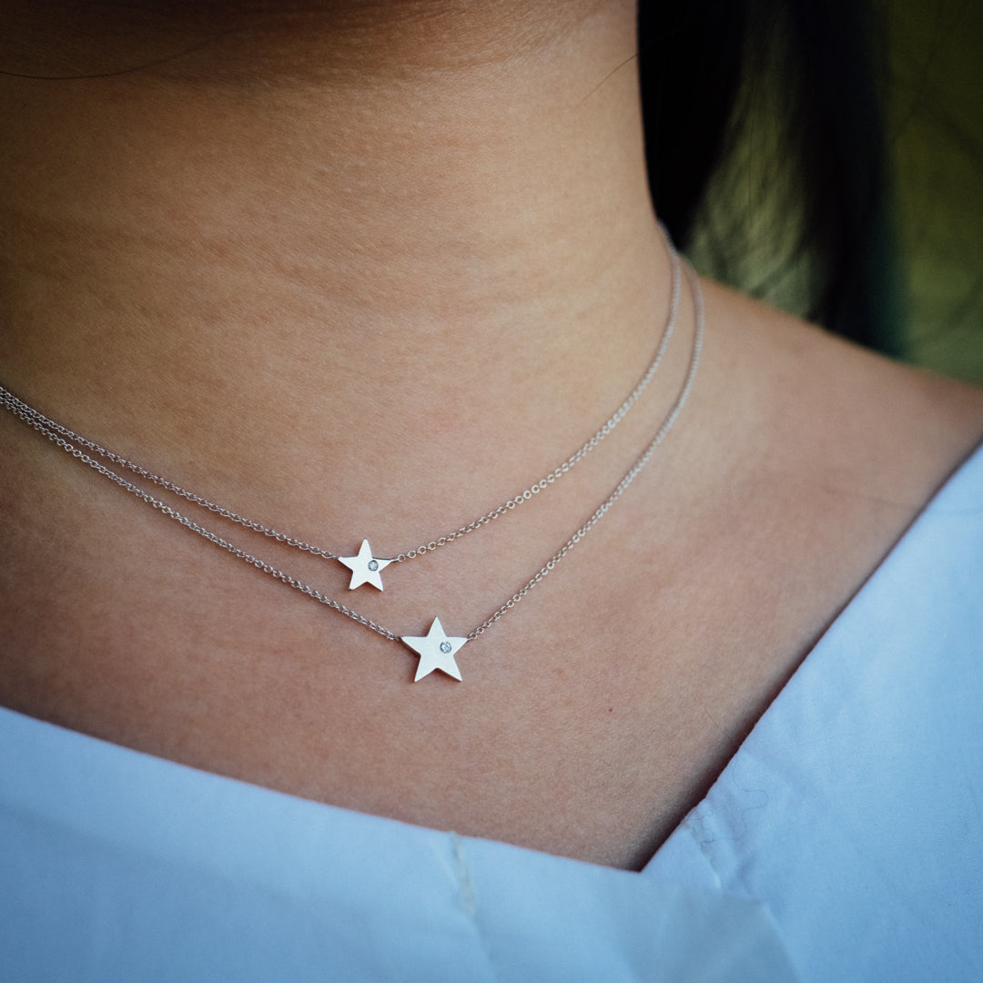 Star Diamond White Gold Necklace